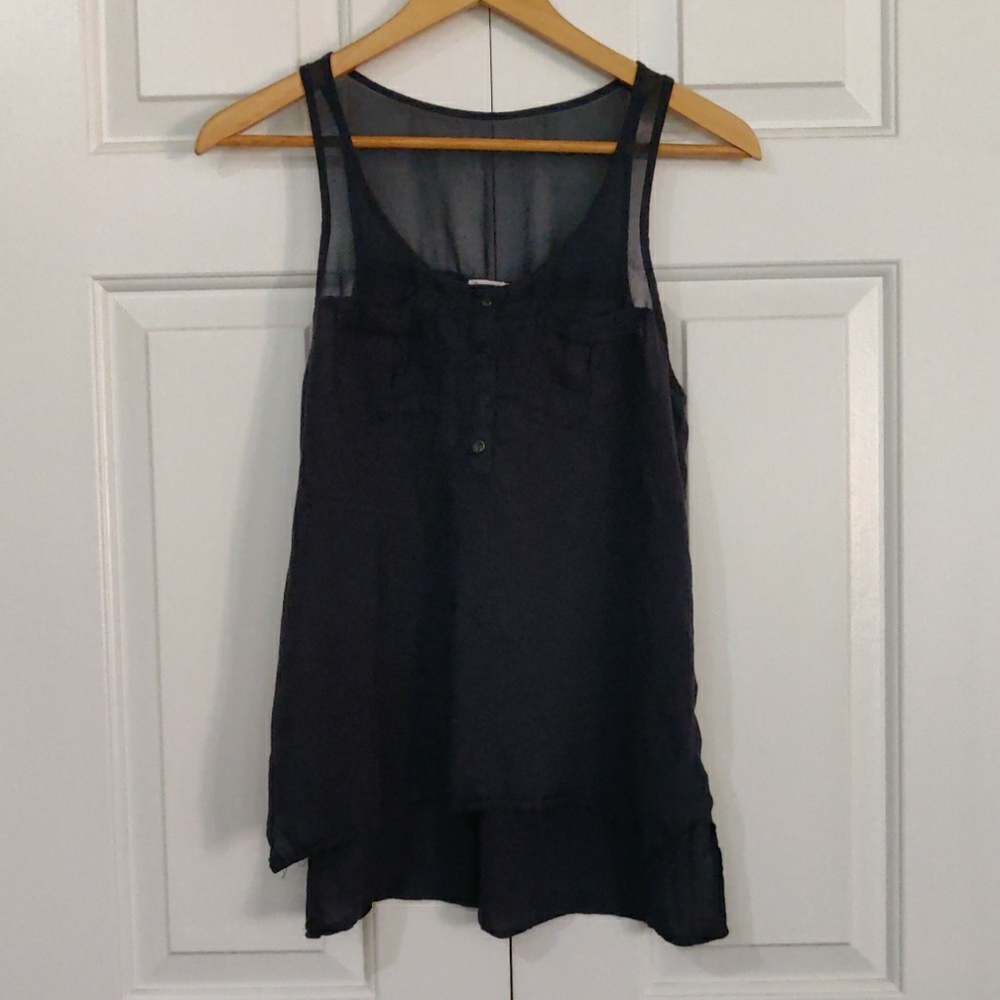 Sheer Panel Tank Top